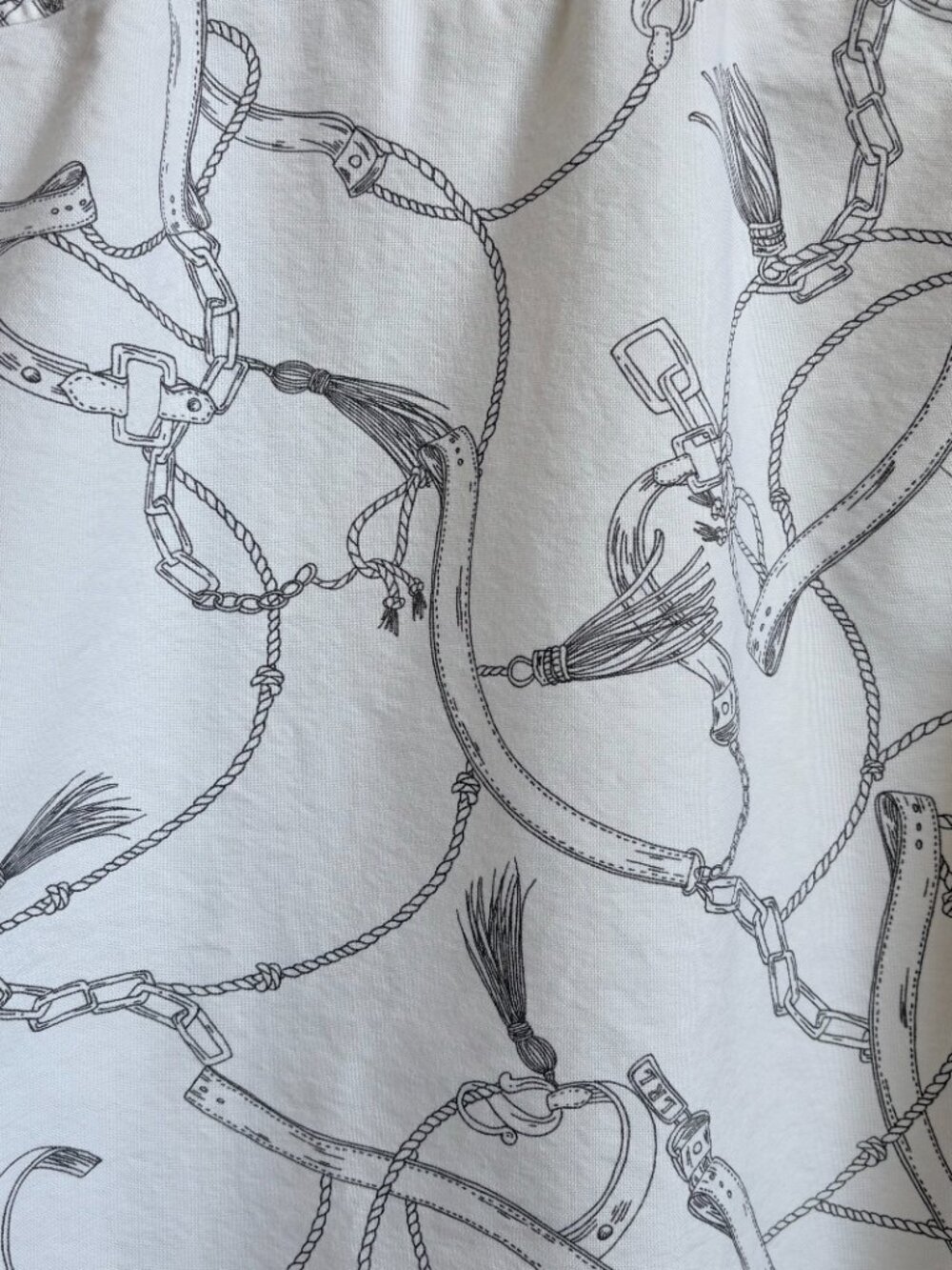 Lauren Ralph Lauren Equestrian Print Shirt White Gray MP - Picture 6 of 8